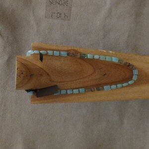 Banana Republic Semi Precious Green, Brown Stones 12" Long Necklace NEW